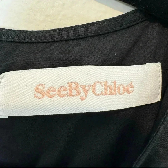 See by Chloe Minimalist Scallop Hem Shift Dress Modern Chic Casual 40 US 8 - Picture 3 of 6